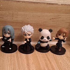 Set of 4 Jujutsu Kaisen Mini Figures - Blue, White, Black, Brown